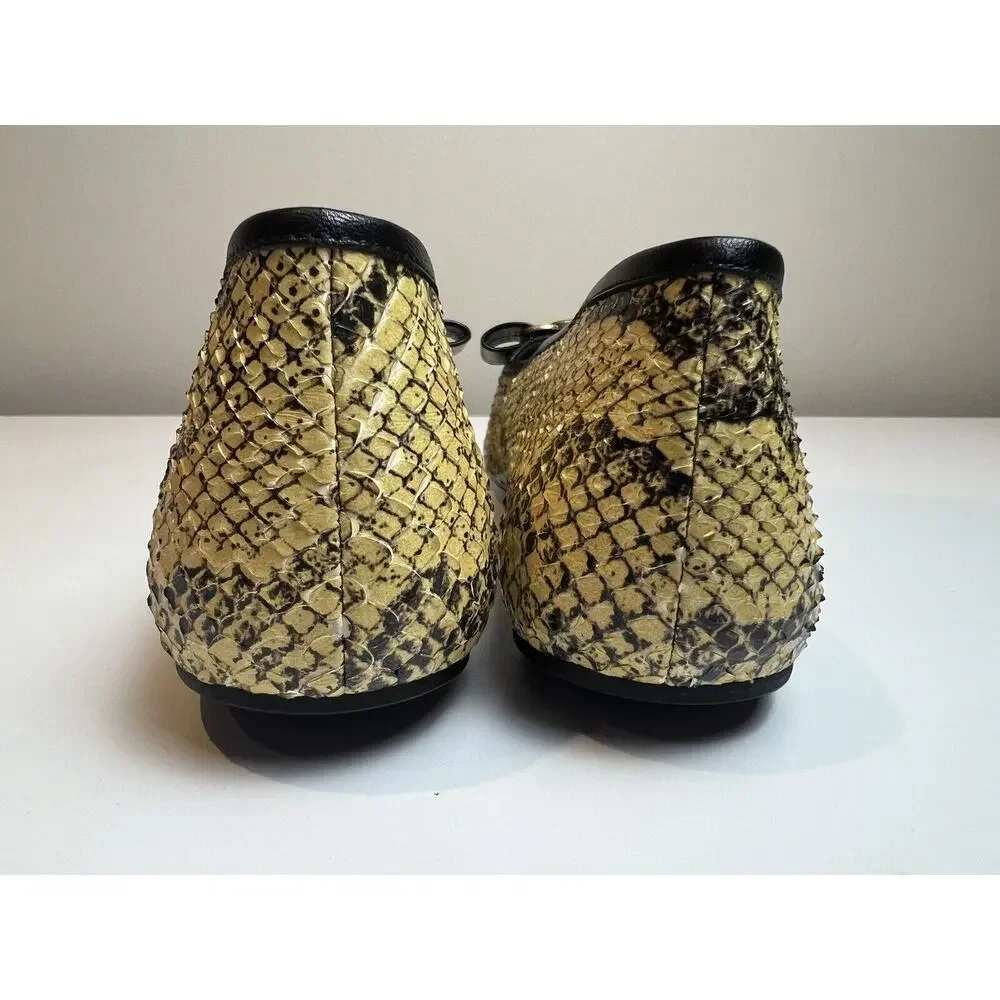 Gucci Double G Interlocking Python Snakeskin Ballet Ballerina Flats Size EU 39.5 - Picture 8 of 12